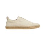 Zegna Triple Stitch Linen & Leather Off White Espadrilles